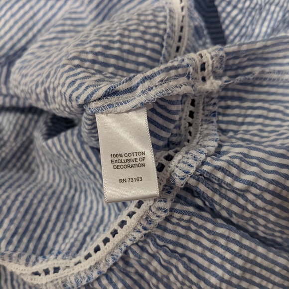 🩵 SOLD 🩵Neiman Marcus striped cotton one shoulder dress - Picture 5 of 7